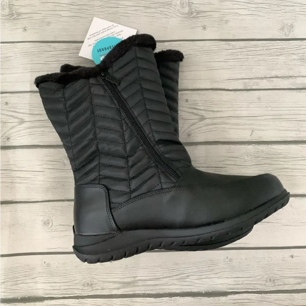 NWT Totes weatherproof black boots-9